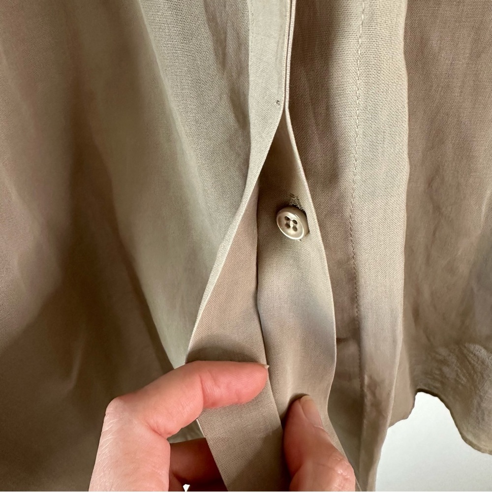 Brunello Cucinelli Monili Beads Embellished Collar Shirt in Coffee Beige SZ 3 XL - Picture 7 of 11